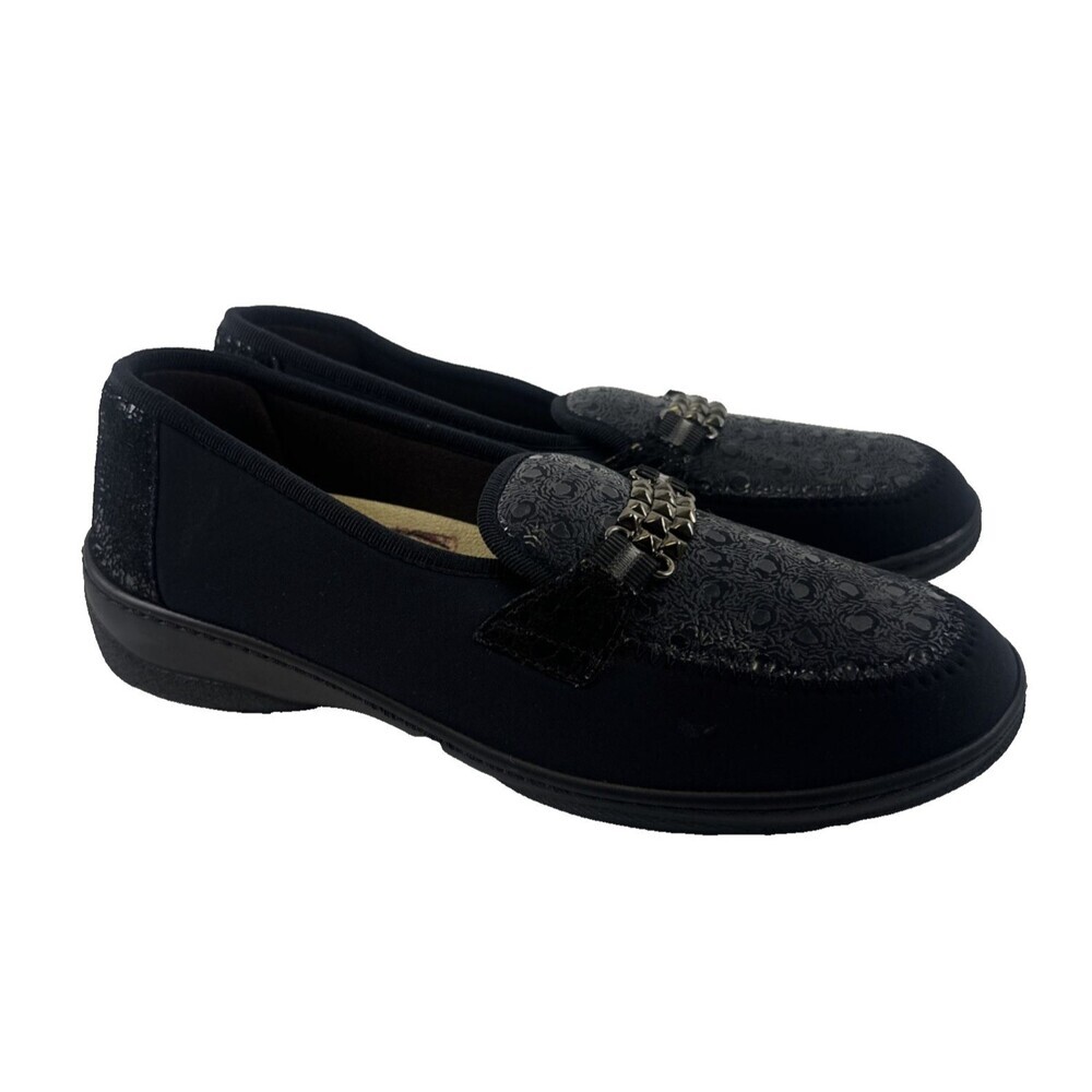 PodoWell Magik Loafer Black Fabric Lightweight Comfort Orthopedic Womens 39 US 8